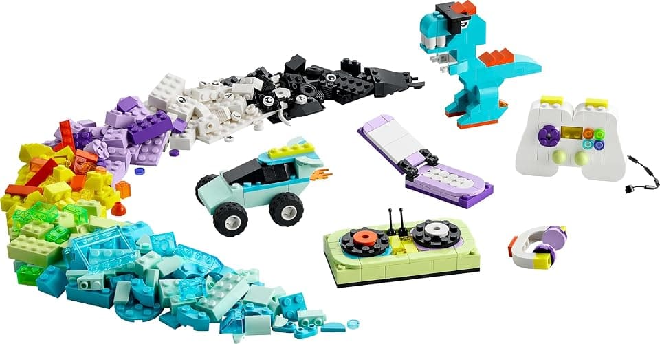 LEGO Classic Cool Creative Box - Colourful Bricks Set - Build a Monster Truck Toy, Skateboard, Dinosaur, Mobile Phone & More - Arts and Crafts Kit for 5+ Year Old Boys & Girls - Gift Idea - 11043 thumbnail 3