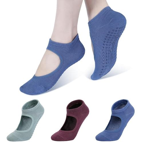 BCRMPT Non Slip Pilates Socks with Grips for Women, Grippy Yoga Socks,Anti Skid Athletic Socks for Ballet,Dance,Sports,Home - Image 1