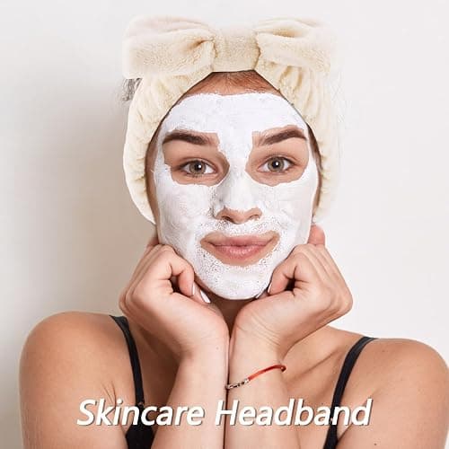 VELSCRUN 6 Pack Spa Headband, Makeup Headband, Face Wash Headbands, Skincare Headbands, Brown Sponge Hair Band Bow Tie Spa Head Band for Washing Face Wristband Set Hair Accessories for Women thumbnail 4