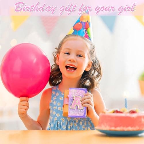 Luchike Kids Wallet for Little Girls - Toddler & Teen Girl Wallets with Initials, Coin Pocket & Magic Sticker - Purple thumbnail 6