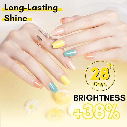 Makartt Gel Top Coat and Base Coat Kit: 2 PCS Clear Gloss Shiny No Wipe Stain Resistant General Top Coat Nail Polish UV for Acrylic Nails Dip Powder Gel Nail Polish Beauty Spring Gift Salon at Home thumbnail 6