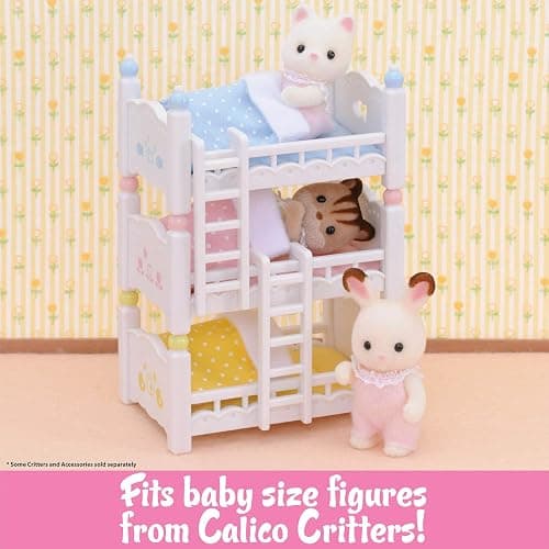 Calico Critters Triple Baby Bunk Beds - Dollhouse Furniture Set for Ages 3+ thumbnail 4