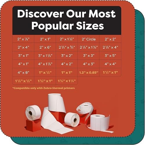Aegis Adhesives - 2.25" X 2" Square Direct Thermal Labels (8400 Count, 12 Rolls) - QR Code Stickers, Address Tags, Barcode Labels, Product Packaging - Compatible with Zebra and Rollo Printers thumbnail 8
