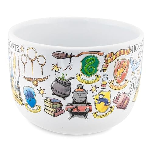 Harry Potter Hogwarts Destination Ceramic Soup Mug Bowl With Vented Lid and Handle For Ice Cream, Cereal, Beverages | Holds 24 Ounces thumbnail 4