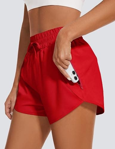 addigi Women's Running Shorts High Waisted Quick Dry Athletic Shorts Sports Workout Gym Track Drawstring Shorts with Pockets thumbnail 2