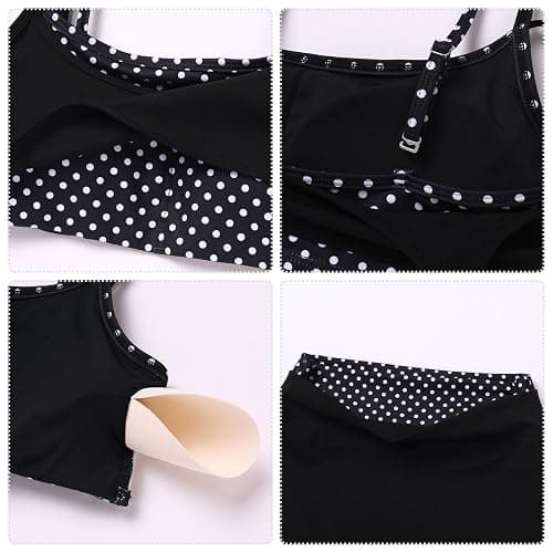 ABOCIW Layered Workout Sets for Women 2 Piece Polka Dot Sports Bra High Waist Shorts Gym Active Yoga Pilates Outfits thumbnail 6