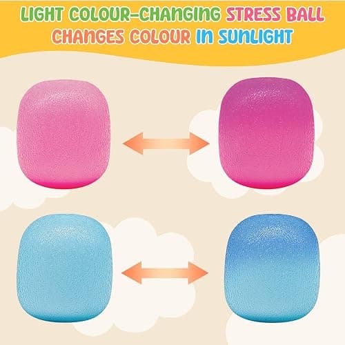 Fidget Toys Stress Balls for Kids & Adults - Changes Color in The Sun -Slow Rise Dough Ball - Fidgets for Classroom - Squishy Fidget Toys Stretchy Squeeze Stress Relief Balls for Anxiety thumbnail 3