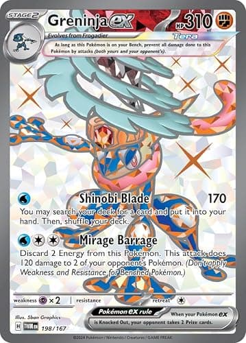 Pokemon – Greninja ex 198/167 – Twilight Masquerade – Full Art Pokemon Card – Secret Rare - Image 1