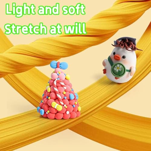 EDIFON Air Dry Clay, 78 Colors Foam Magic Modeling Clay for Kids DIY Crafts | Non-Sticky, Ultra-Light & Soft, Model Clay Toy with Sculpting Tools, School Project Supplies, Gifts for Ages 3-12 Boys Girls thumbnail 8