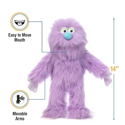 14" Purple Monster, Hand Puppet thumbnail 2