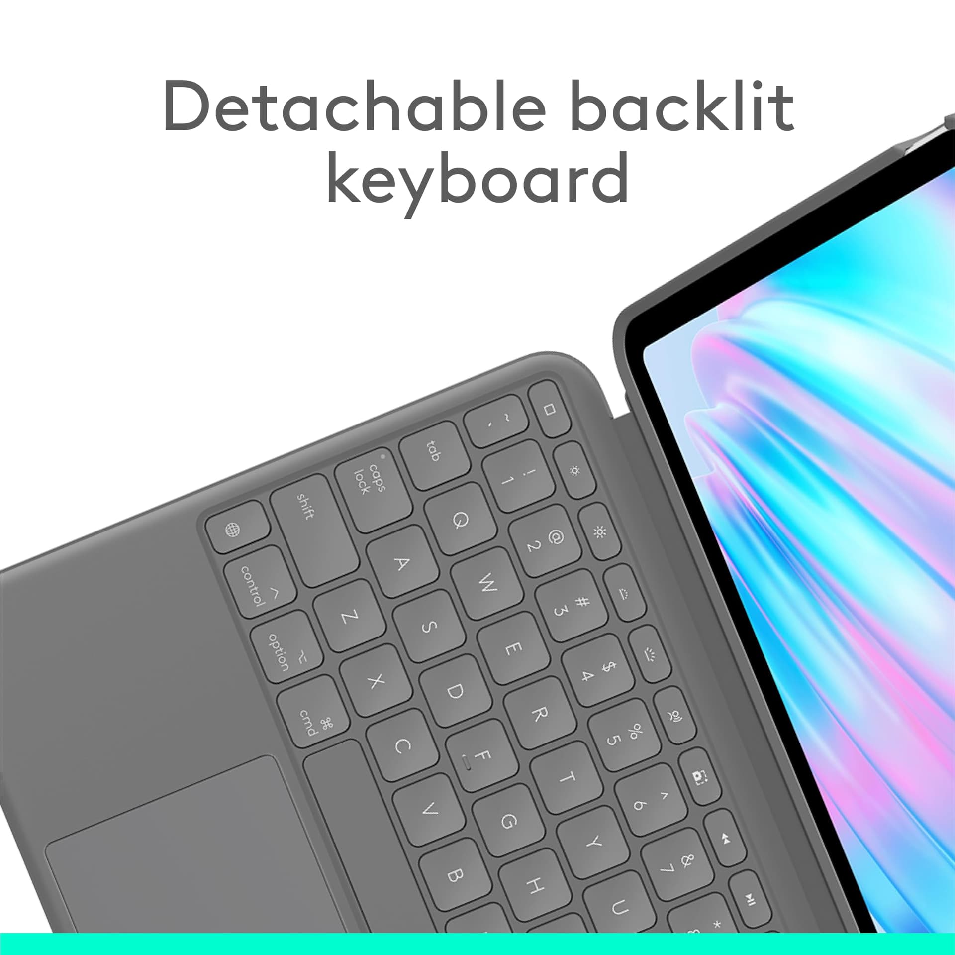 Logitech Combo Touch iPad Air 11-inch (M2 & M3), iPad Air (5th gen - 2022) Keyboard Case - Detachable Backlit Keyboard with Kickstand thumbnail 3