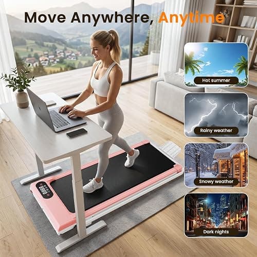 Walking Pad Treadmill with Handle Bar,Walking Pad with Incline 8%,2.5HP Quiet Under Desk 320 lbs 2 in 1Treadmills for Home Office,Compact Foldable Walking Pad,Remote Control&LED Display thumbnail 3