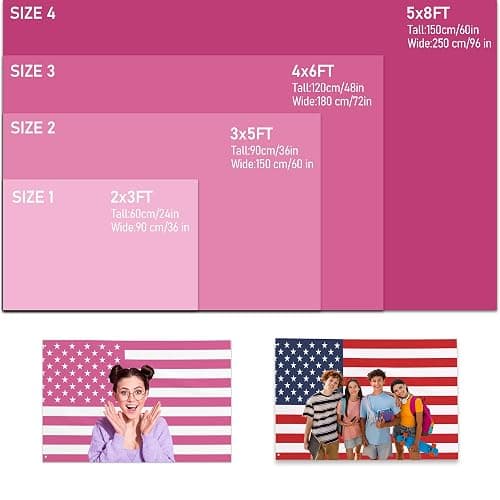 Custom Pink American US Flag 3x5 Ft, Personalized Funny Flags Design Your Own Image Logo Photo Text Single/Double Sided Customized Flag Tapestry for Bedroom Room Dorm Concerts Outdoor Garden Decor thumbnail 4