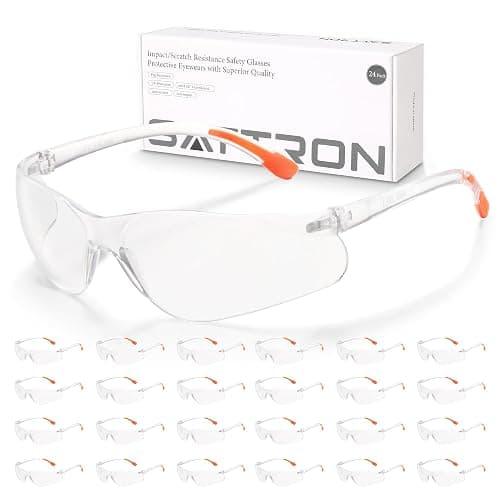 SATTRON 24 Pack Clear Safety Glasses, UV Protection Protective Eyewear for Men Women, ANSI Z87.1 Scratch & Impact Resistant Eye Protection, Ideal for Construction, Sports, Lab, Shooting - Image 1