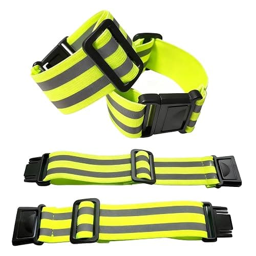 Teiulon 4-Pack Adjustable Reflective Armbands & Belts | High-Visibility Safety Gear for Running, Cycling & Night Walking | Reflective Wrist, Ankle Bands for Kids & Adults - Image 1