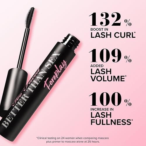 Too Faced Better Than Sex Foreplay Mascara Primer | Long Lasting + Volumizing - Black - Primer & Mascara Duo thumbnail 3
