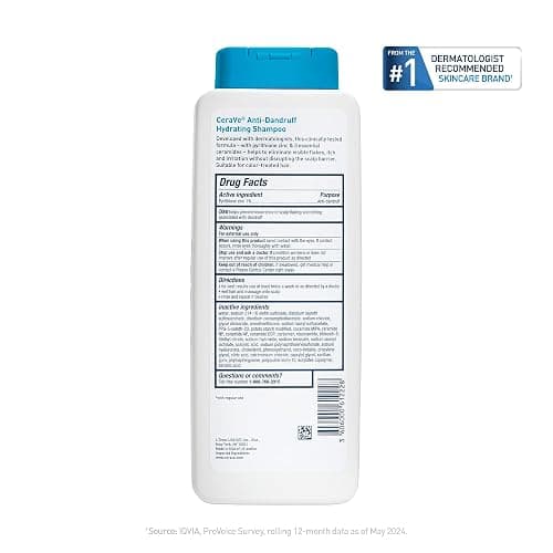 CeraVe Hydrating Anti Dandruff Shampoo, 1% Pyrithione Zinc Dandruff Treatment With Ceramides, Niacinamide & Hyaluronic Acid, Helps Eliminate Flakes & Provides Itchy Scalp Relief, Sulfate Free, 12 Oz thumbnail 11