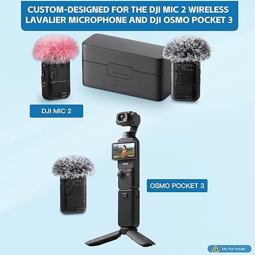 ZealSound DJI MIC 2 Windscreen Pop Filter for DJI MIC 2 / OSMO POCKET 3 Microphone Furry Wind Muff Windshield Professional Foam Cover Set (NOT for Dji Mic 1 Lavalier Lapel Mic),6 Pack-Gray White Pink - Gray/Pink/White thumbnail 6