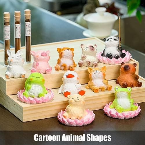 Lotus Panda Incense Holder Cute Animal Figurine Incense Burner Flower Stand Ash Catcher Creative Cartoon Resin Panda Statue for Home Room Decor Meditation Yoga Spa | Cartoon Resin Panda Statue Flower Stand Incense Burner Holder Set Ash Catcher Creative Unique Gift for Home Office Yoga Spa thumbnail 2
