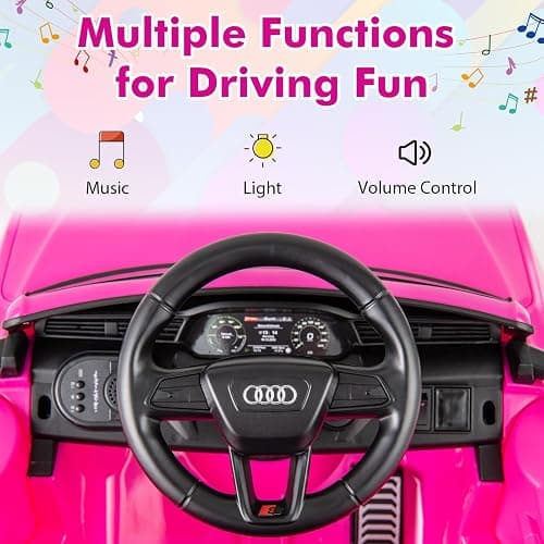 Licensed Audi SQ8 Ride on Car by INFANS, Battery Powered Electric Vehicle for with Remote Control, Adjustable Music, LED Lights, Suspension, Driving Toy Gift for Kids Toddler Age 3+ (Pink) thumbnail 5