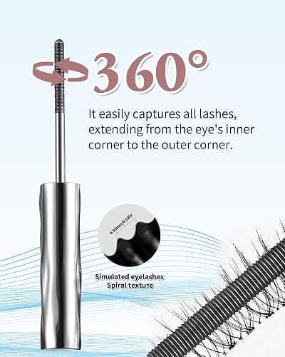 Iron Wand Mascara – Telescopic Tubing Mascara, Liquid Lash Extensions Effect, Waterproof & Long-Lasting, No Flaking, No Clumping, 3D Curling Wand for Bold, Defined Lashes (2 Black + Eyelash curler) thumbnail 4