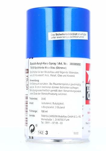 Tamiya 85050 Spray Lacquer TS-50 Blue Mica - 100ml Spray Can thumbnail 4