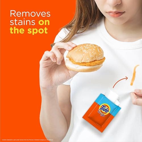 Tide Stain Remover for Clothes, Tide To Go Wipes, Instant Stain Remover for Clothes, Travel & Pocket Size, 20 Count thumbnail 8