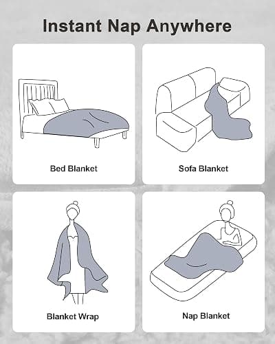 Ultra-Soft Weighted Blanket 15lbs for Adults, Plush Sherpa Fleece Reversible Weighted Throw Comfort for Relaxation & Cozy Evenings, Hug-Like Security, Evenly Distributed, W60 x L80, Grey thumbnail 7