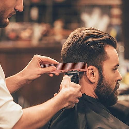 Professional Barber Aluminum Comb Set for Dressing, Cutting Hair, and Styling: Long/Short Hair Combs, Handle, and Tail Comb (Rose Gold) thumbnail 7