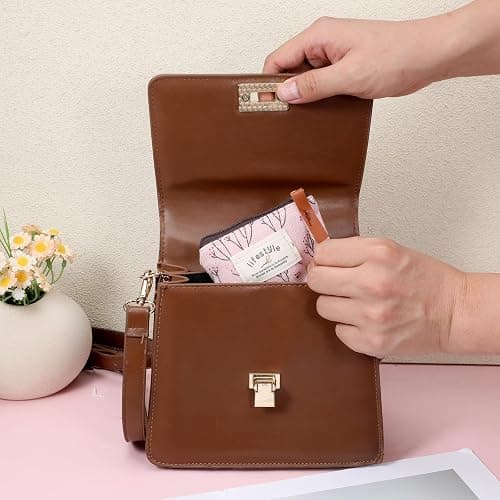 Mini Makeup Bag, 4 Pcs 4×3.7 Inch Linen Floral Small Makeup Bag for Purse Portable Small Zipper Pouch Cute Fabric Mini Cosmetic Bags for Women Girls Home Travel Lipstick Coin Cards Storage (4 Style) thumbnail 5