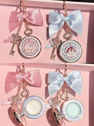 Flower Knows Bunny Garden Lip Balm & Bag Charm, Pink Keychain with Mirror | Long-Lasting Hydrating Lip Care with Nourishing Oils, Softening Formula, Gift-Ready Beauty Accessory (02 Creamy White) thumbnail 5