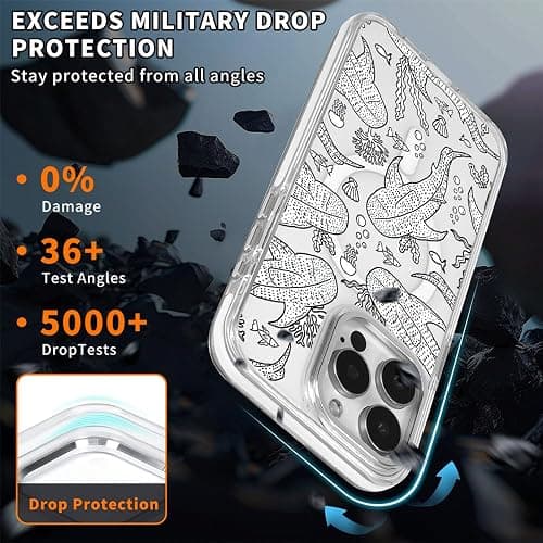 Generic Case for iPhone 14,Whale Shark Coral Reef Ocean Phone Case for Girl Women,Compatible with MagSafe,Scratch Resistant Shockproof Cover Clear Phone Case for iPhone 14 thumbnail 6