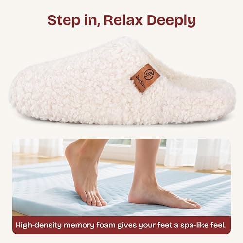 EverFoams Women's Fuzzy Slip-on Slippers Soft Comfy Memory Foam Indoor House Shoes thumbnail 4