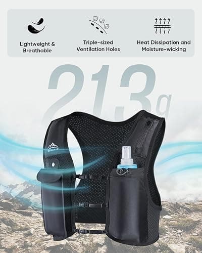 Zelvot Running Vest for Women Men, USA Original Patent, Adjustable Chest Straps Running Hydration Vest with 500ml Soft Flask, Lightweight Reflective Hydration Backpack for Marathon thumbnail 6