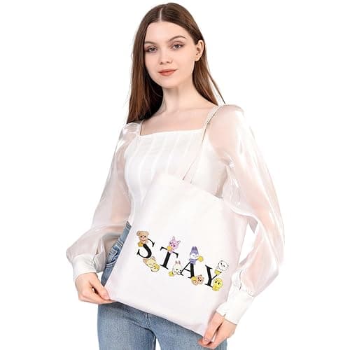 MEIKIUP Stay Fandom Makeup Bag Korean Group Makeup Bag Gift Character Cosmetic Bag Korean Group Fans Gift (STAY Tote Bag) thumbnail 5