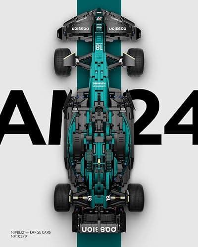 Nifeliz AM24 Formula 1 Racing Car Building Set, 1:8 Scale Collectible Set for Adults, Authentically Detailed Build and Display Model for Home or Office Décor (2351PCS, NF10279) thumbnail 4