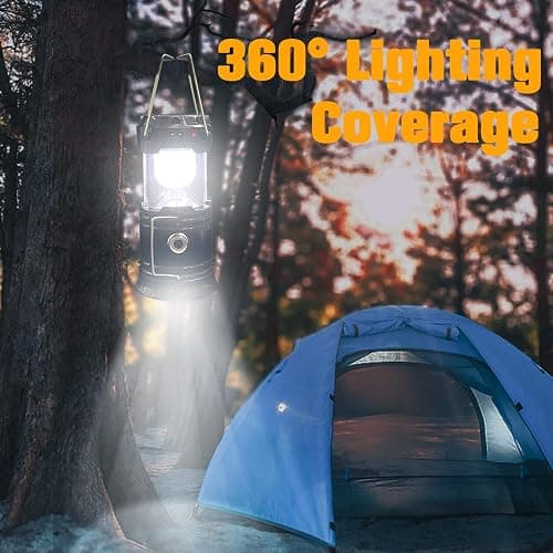 Collapsible Portable LED Camping Lantern XTAUTO Lightweight Waterproof Solar USB Rechargeable LED Flashlight Survival Kits for Indoor Outdoor Home Emergency Light Power Outages Hiking Hurricane 4-Pack thumbnail 2