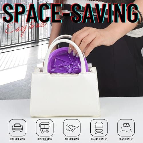 YGDZ Barf Bags, 15 Pack Vomit Bags Disposable Throw Up Emesis Bags Puke Nausea Bags for Travel Motion Sickness, Car & Aircraft, Purple thumbnail 7