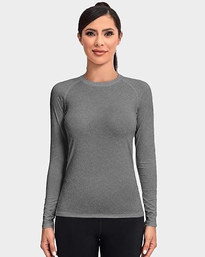 TELALEO 4 Pack Women's Compression Shirt Long Sleeve Performance Workout Baselayer Athletic Top Sports Gear thumbnail 5