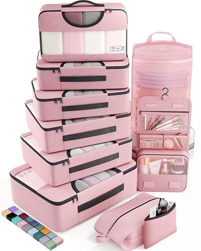 Veken 10 Set Packing Cubes for Travel Essential, Suitcase Organizer Bags in 4 Sizes, Carry-On Luggage Accessories with Large Laundry & Hanging Toiletry Bag, Must-Have for Airplane, Road Trip & Camping - Image 1