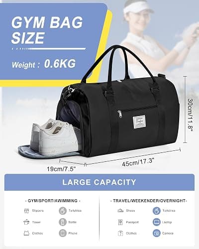 Gym Bag Womens,Travel Duffel Carry on Bag Sport Tote Bag Weekend Overnight Bag thumbnail 2