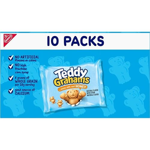 TEDDY GRAHAMS Honey Graham Snacks, 40 Kids Snack Packs (4 Boxes) thumbnail 14