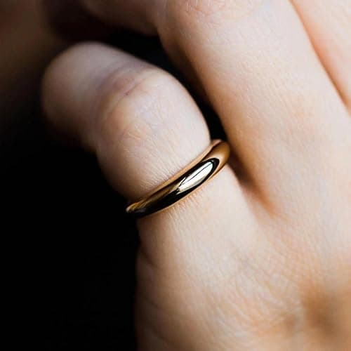 18K Solid Yellow Gold Pinky Promise Ring for Best Friends Unique Stacking Charming Ring Elegant Design Anniversary Promise Jewelry Birthday Gift For Couple thumbnail 2