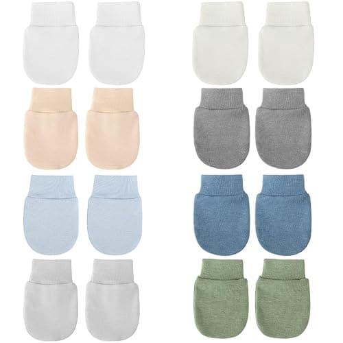 BQUBO Newborn Infant Mittens No Scratch Cotton Elastic Wrist Gloves Hypoallergenic for 0-6 Months Baby Boys Girls - Image 1