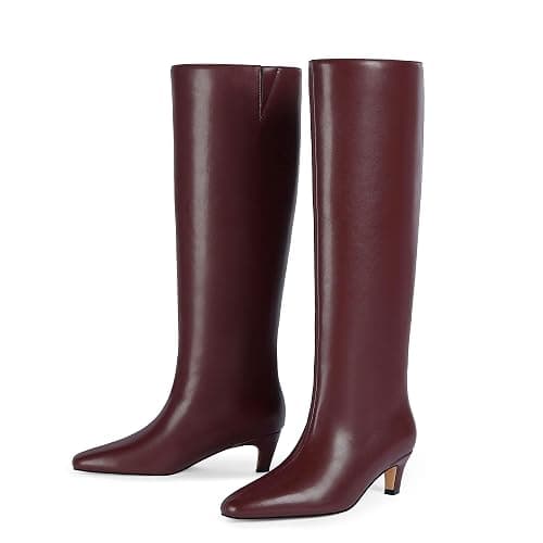 Modatope Knee High Boots Women Square Toe Kitten Heel Tall Boots Womens Fashion Long Boots thumbnail 5