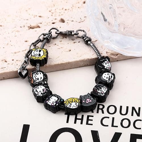 SONGCHANGJEWELRY Anime Slayer Beaded Bracelets Set – Tanjiro, Nezuko & Zenitsu Jewelry – Cosplay Gifts for Fans & Collectors thumbnail 5