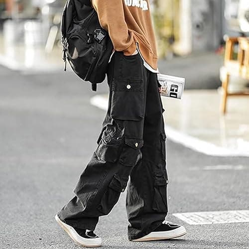 FYHTC Gothic Emo Alt Cargo Hippie Baggy Jeans Mom Goth Punk Denim Pants Cyber ​​​​Y2k Pants Academic Dark Clothes thumbnail 3