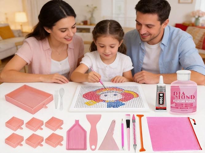 Rhinestone Picker Tools for Bedazzling Kit - 5D Diamond Painting Glue & B7000 Jewelry Glue for Craft, with 3 Picker Pens, 7-in-1 System Trays, 1 Brush, 10Pcs Clay, All-in-One Diamond Art Painting Set thumbnail 8