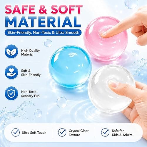 2pcs-S Coconut Oil Squishy Stress Ball for Stress Anxiety Relief | Super Soft Squishies Clear Fidget Squeeze Toy Fidget Toys for Kids Adult, Paartay Favors thumbnail 3