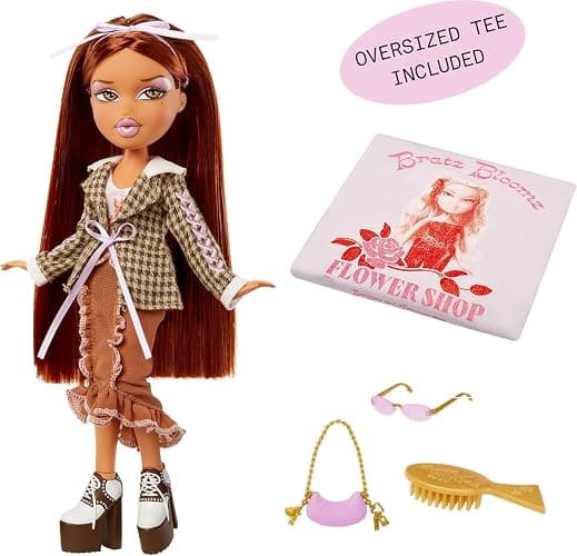 Bratz Stylin' Yasmin - Fashion Doll with Customisable T-Shirt for You, Comes with Accessories, Cute Toys for Girls, Brown thumbnail 3